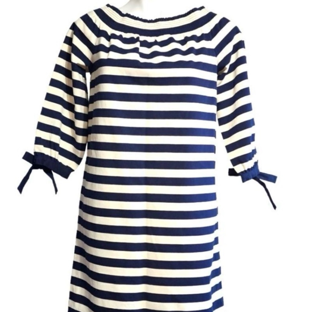 J. Crew Dress in Navy and Cream Stripes